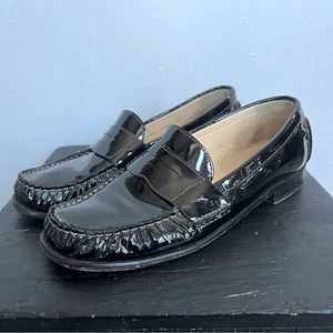 Cole Haan Black Patent Leather Penny Loafer Slip on